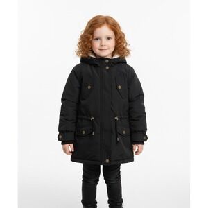 Copper Key Girls Black Hooded Parka Sherpa Lined Winter‎ Coat Size 6/6X